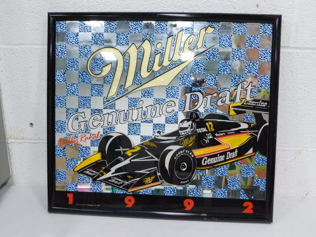 1992 Miller Genuine Draft Bobby Rahal Beer Mirror Sign Racing (1 of 2)
