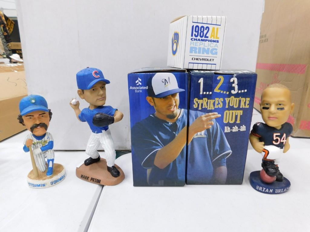 Baseball Lot incl Bobble Heads , 1982 AL Champions Relica Ring, etc (1 of 4)