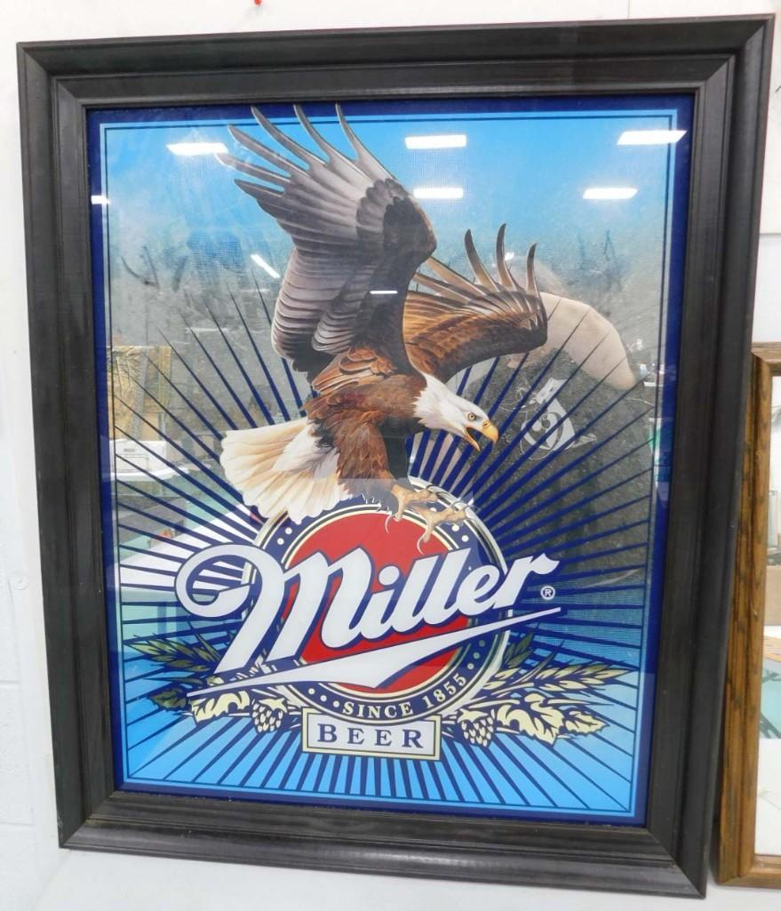 Large Miller Beer Mirror Sign with Eagle Design (1 of 3)