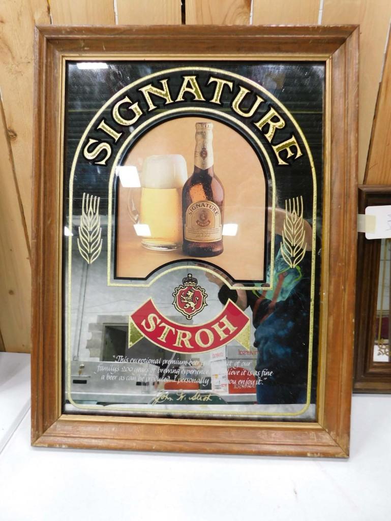Signature Stroh Beer Mirror Advertising Sign (1 of 3)