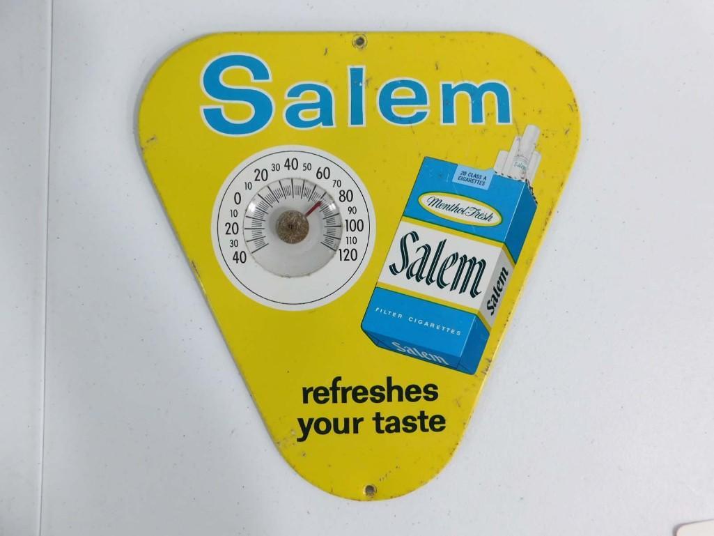 Vintage Salem Menthol Cigarettes Metal Thermometer Advertising Sign (1 of 2)