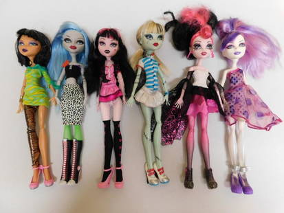 6 Monster High Dolls incl Cleo De Nile, Spectra, Draculaura, Frankie Stein, Ghoulia Yelps,: 6 Monster High Dolls incl Cleo De Nile, Spectra, Draculaura, Frankie Stein, Ghoulia Yelps,