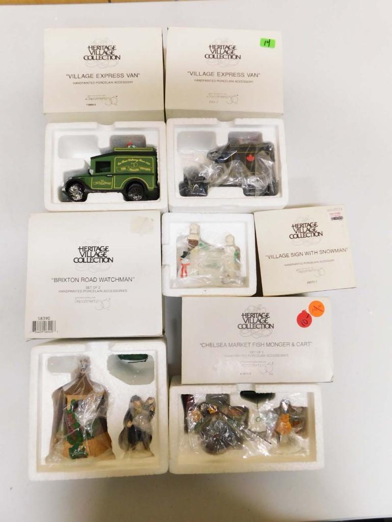 Dept 56 Accessories incl Brixton Road Watchman, Chelsea Market Fish Monger & Cart, (1 of 4)