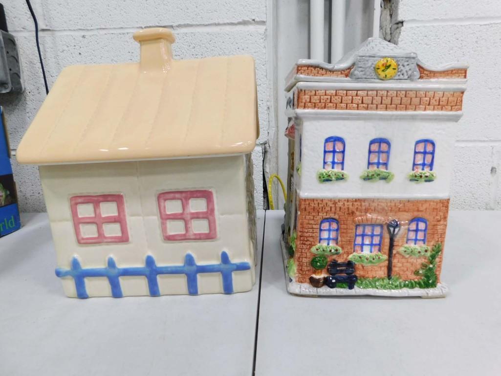 2 Ceramic Christmas House Cookie Jars (1 of 6)