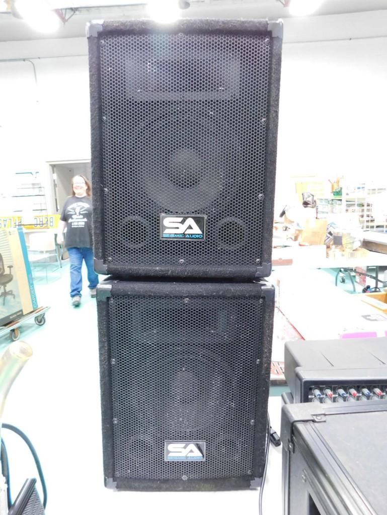 Pair of SA-8 Professional 2 Way Loudspeakers Seismic Audio DJ Speakers: Pair of SA-8 Professional 2 Way Loudspeakers Seismic Audio DJ Speakers