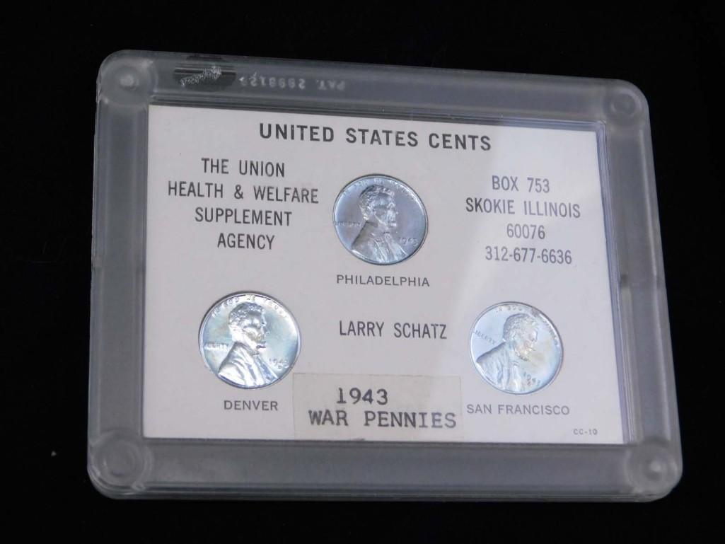 1943 War Pennies Steel Wheat Cents (1 of 2)