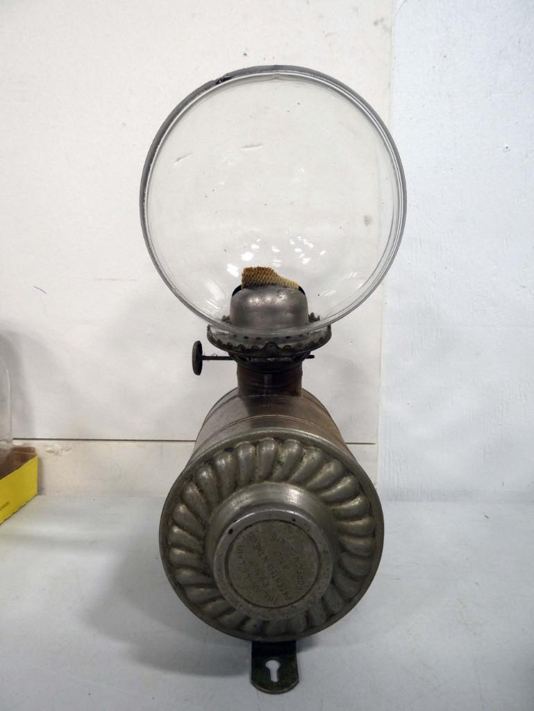 The Angle Lamp Antique Kerosene Lantern: The Angle Lamp Antique Kerosene Lantern Condition: has small chips and flea bites around the edge of the glass