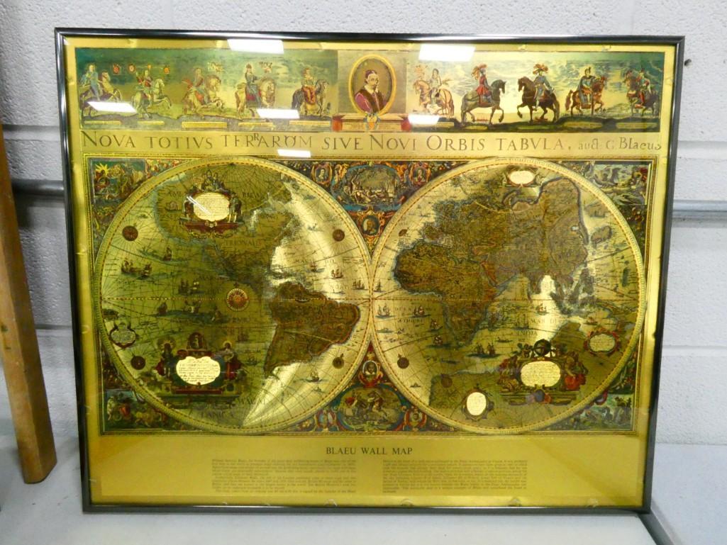 Framed Foil Map of the World (1 of 3)