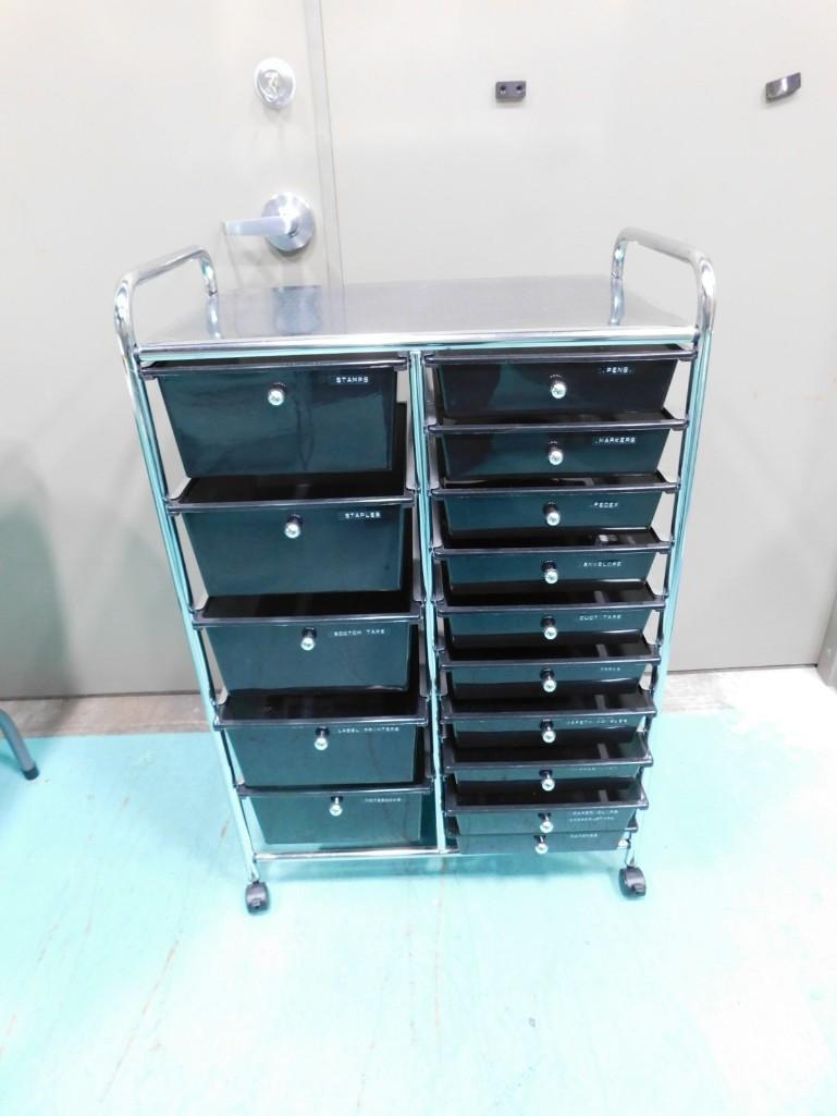 Drawer Cart on Casters or Wheels: Drawer Cart on Casters or Wheels . Great for crafts, tools, etc. Approx 38" tall, 24" long, 15" wide.