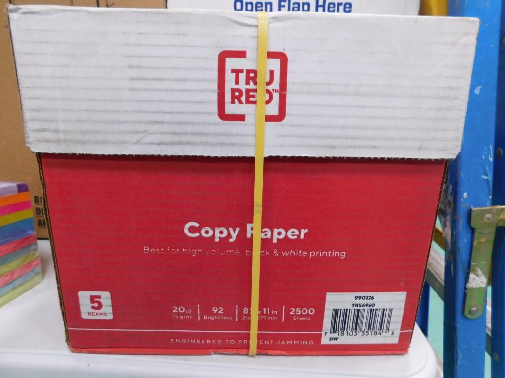 Case of 5 Reams of Copy Paper Tru Red Brand 2500 Sheets Total (1 of 2)