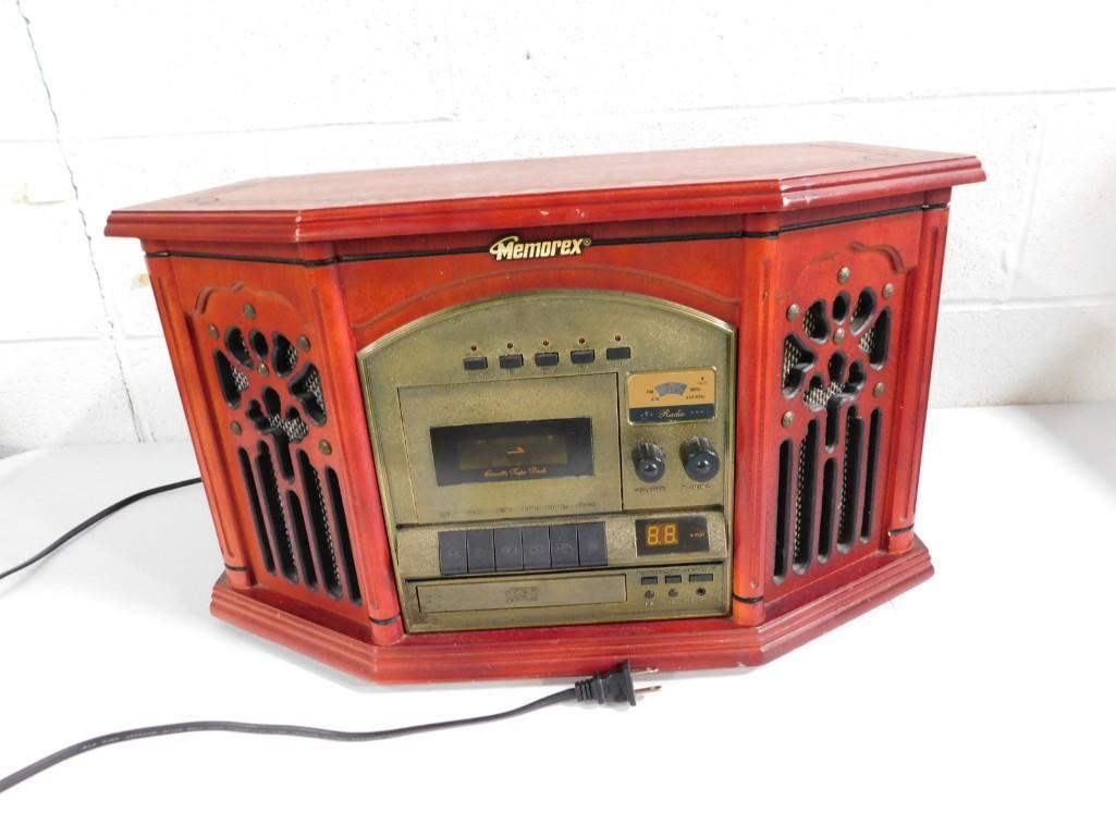 Memorex Record Player, Radio, Cassette, CD Player Modern Retro: Memorex Record Player, Radio, Cassette, CD Player Modern Retro . Condition: has a few scratches. Untested