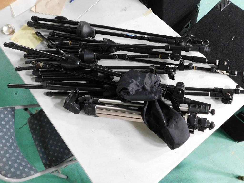 6 Microphone Stands and a Tripod: 6 Microphone Stands and a Tripod