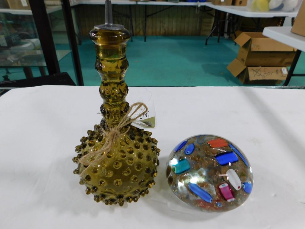 Decorative Glass Paperweight and Bottle (1 of 5)