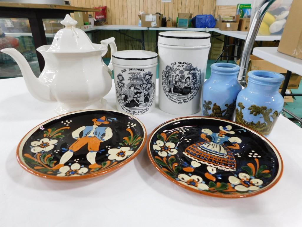 Decorative Plates, Vases, Tea Pot, etc. Including Ironstone (1 of 9)