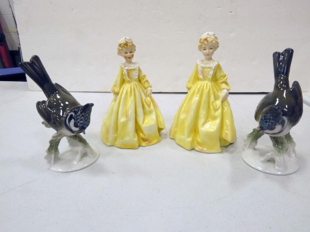 Figurine Lot - two birds, two ladies (1 of 4)