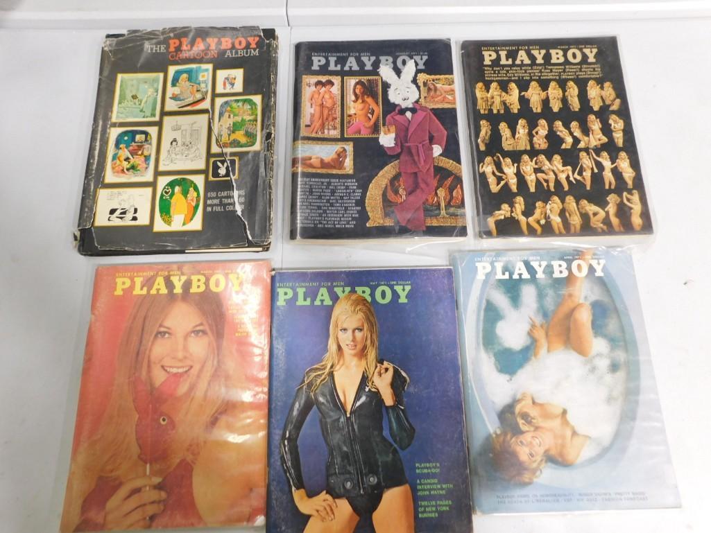 Lot of Early 1970's Playboy Magazines and the First Cartoon Album Hardcover Book: Lot of Early 1970's Playboy Magazines and the First Cartoon Album Hardcover Book