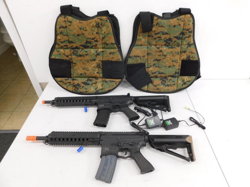 2 Valken Airsoft Guns and 2 Vests: 2 Valken Airsoft Guns and 2 Vests .