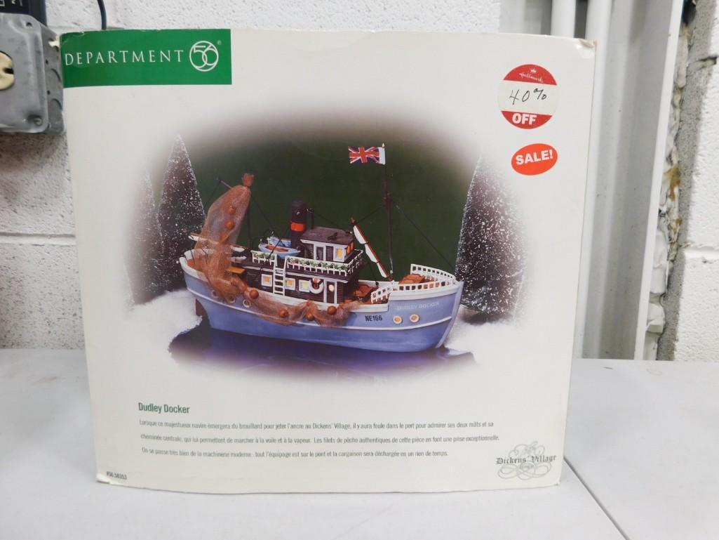 Dept 56 Dudley Docker Nautical Boat Dickens Village Series The Heritage Collection (1 of 3)
