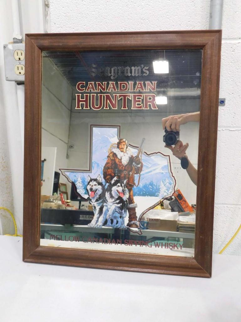 Seagram's Canadian Hunter Whiskey Advertising Mirror Bar Sign (1 of 3)