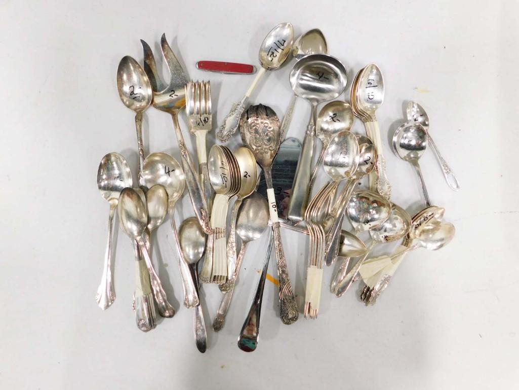 Vintage Flatware and Serving Utensils plus a Pocket Knife (1 of 3)