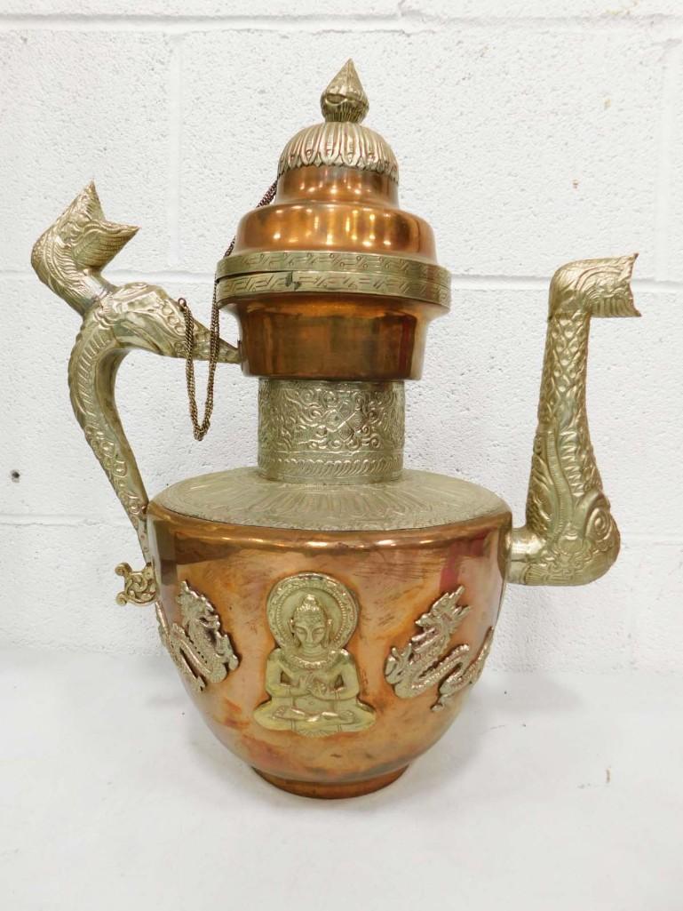 Copper and Brass Samovar with Dragon Design (1 of 6)