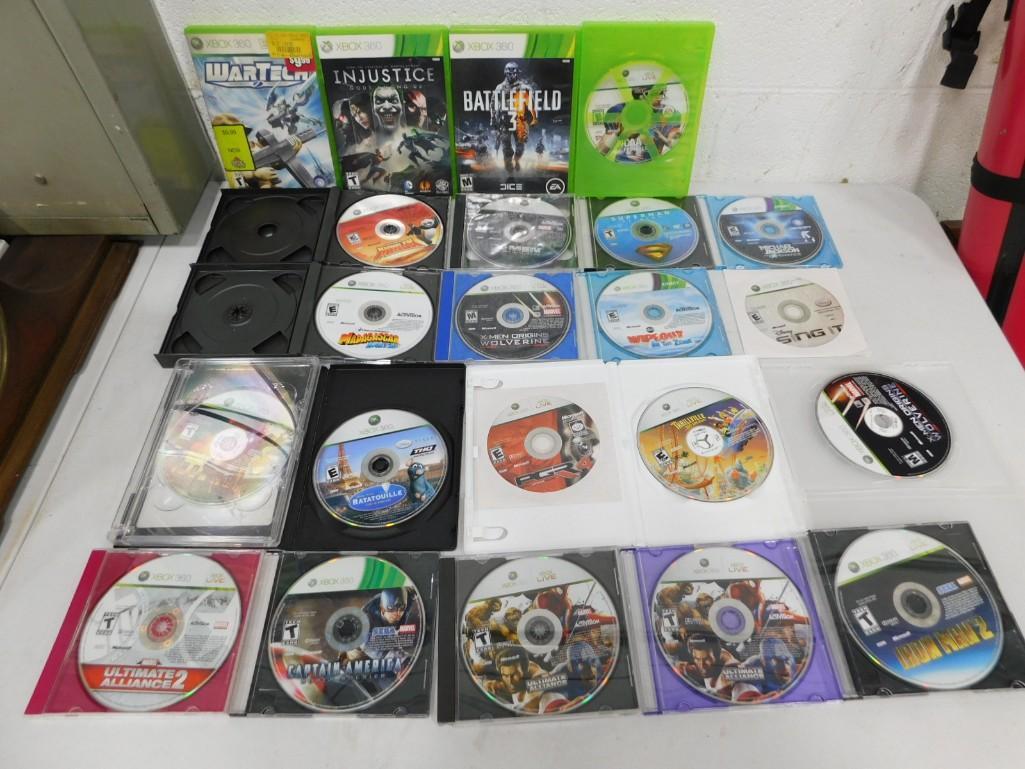 Lot of Xbox 360 Games incl X-Men, Superman Returns, Iron Man 2,: Lot of Xbox 360 Games incl X-Men, Superman Returns, Iron Man 2, Captain America Super Soldier, Ultimate Alliance 2, Ratatouille, PGR, Iron Man, Injustice, Battlefield 3, WarTech, etc