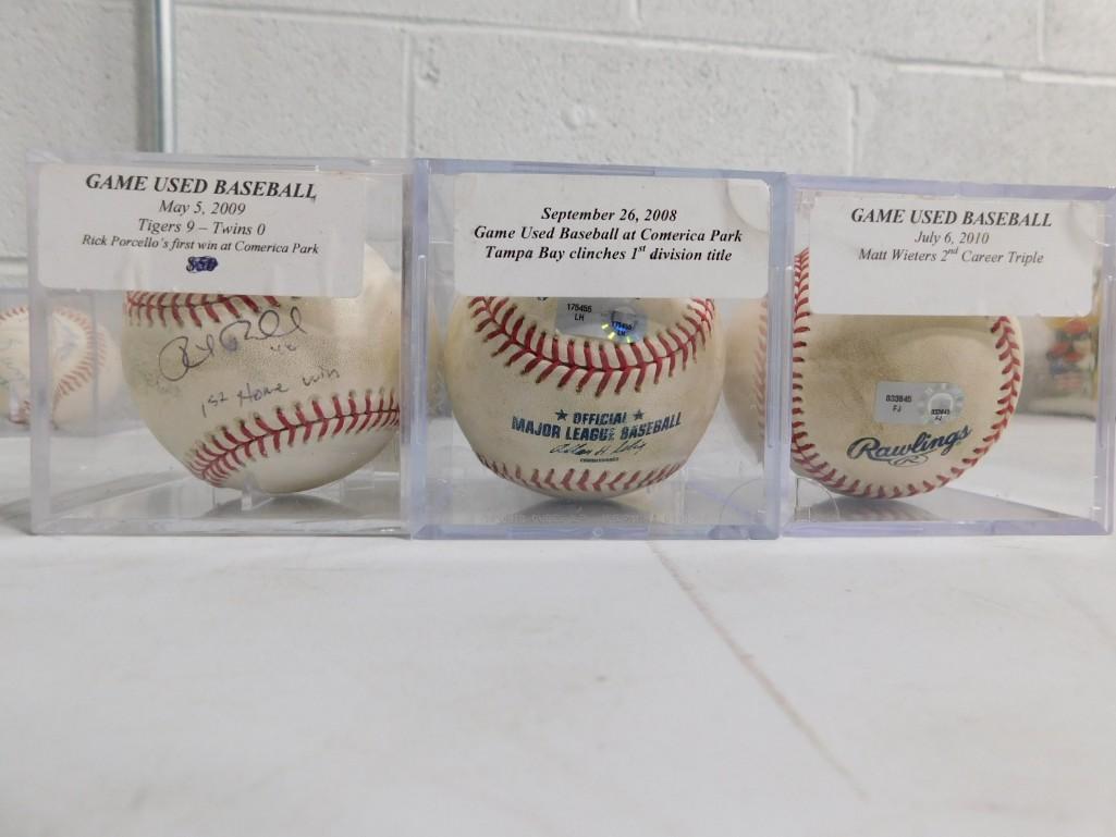 3 Game Used Baseballs with Holograms incl 1 Signed Rick Porcello, 1 Signed Matt Wieters, (1 of 4)