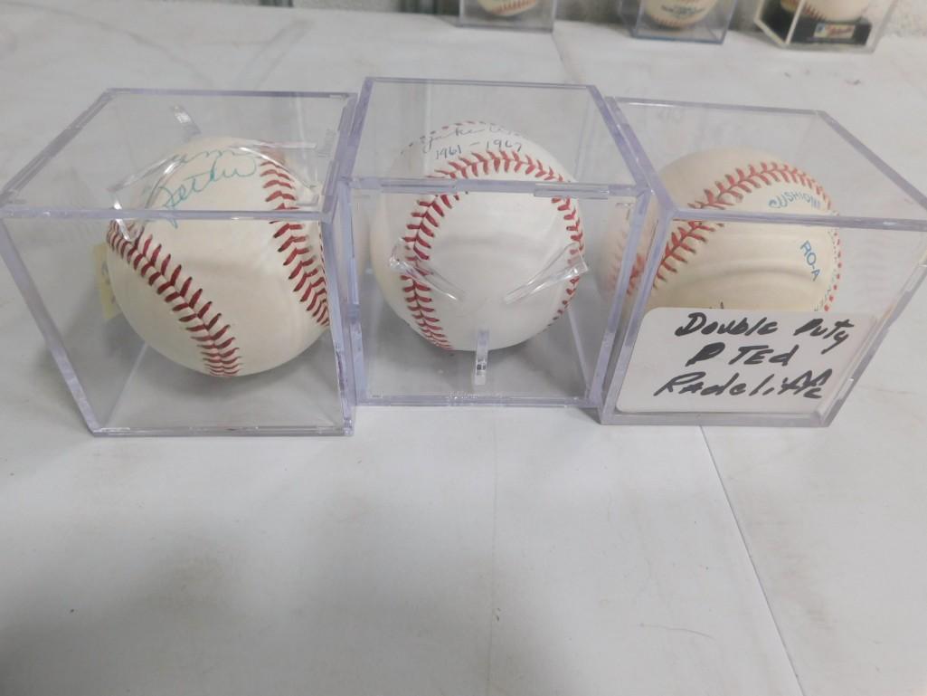 3 Negro League Signed Baseballs incl Sam Jethro, Ted Double Duty Radcliffe, Jake Wood NO COAs (1 of 5)