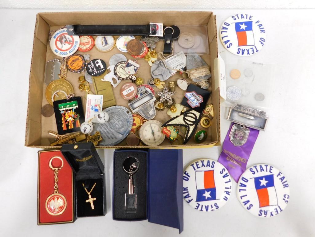 Lot of Smalls incl Pins, Patches, Buttons, Key Chains, etc: Lot of Smalls incl Pins, Patches, Buttons, Keychains, etc