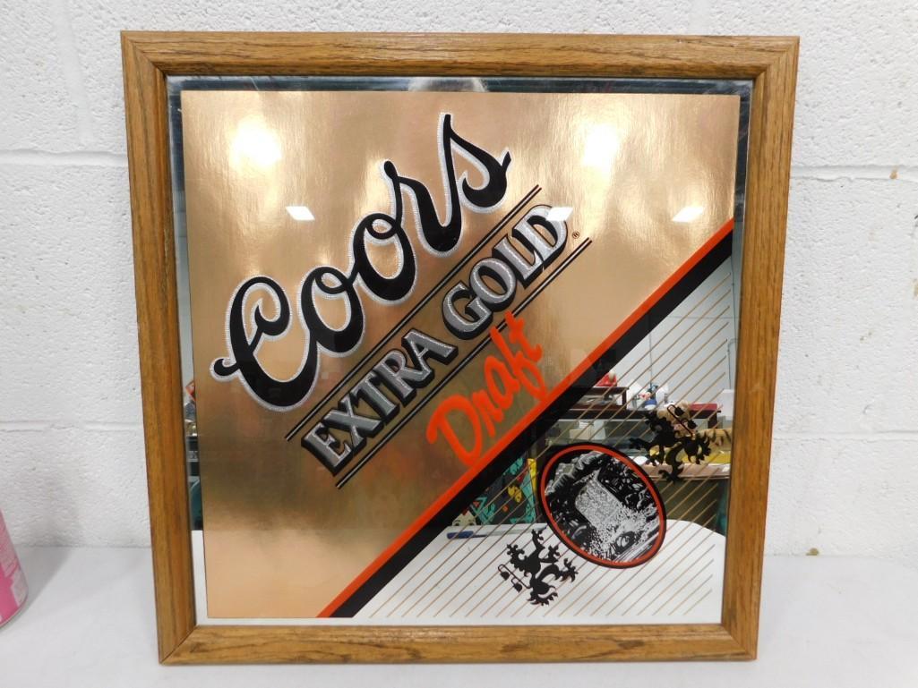Coors Extra Gold Craft Beer Mirror Bar Sign: Coors Extra Gold Craft Beer Mirror Bar Sign