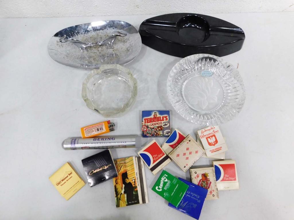 Vintage Ashtrays, Matchbooks, etc: Vintage Ashtrays, Matchbooks, etc