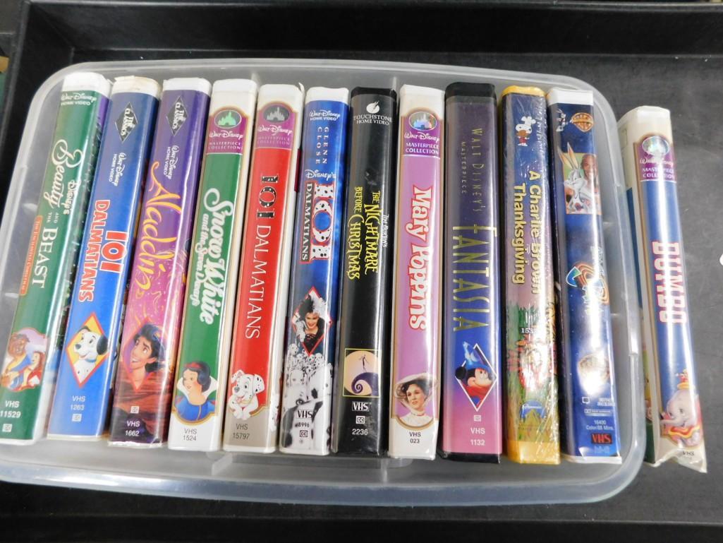Lot of VHS incl Walt Disney's Fantasia, Disney Aladdin, Disney Beauty and the Beast, Disney 101 Dalm: Lot of VHS incl Walt Disney's Fantasia, Disney Aladdin, Disney Beauty and the Beast, Disney 101 Dalmatians, Mary Poppins, A Charlie Brown Thanksgiving, The Nightmare before Christmas, etc