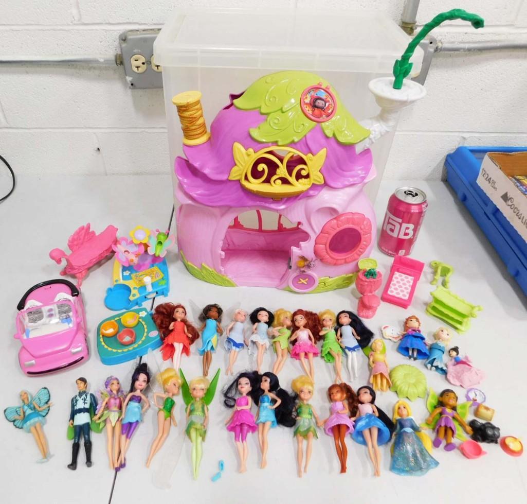 Disney Pixie Hollow Fairies 5" Dolls & Tink's Pixie Cottage Playset Lot (1 of 6)