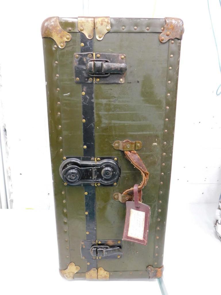 Vintage Military Trunk in Army Green (1 of 5)