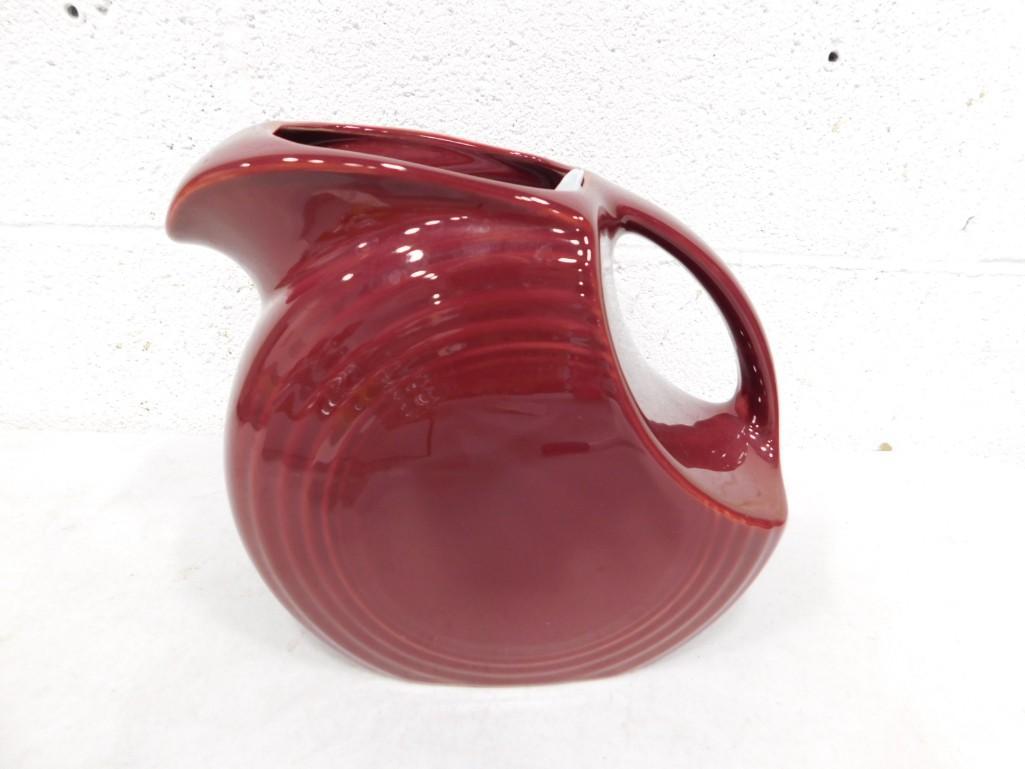 Fiesta Ware Burgundy Wine Disc Pitcher: Fiesta Ware Burgundy Wine Disc Pitcher