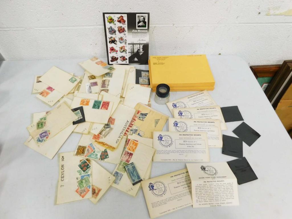 Lot of Stamps incl Jim Henson plus Many Canceled Stamps, etc: Lot of Stamps incl Jim Henson plus Many Canceled Stamps, etc