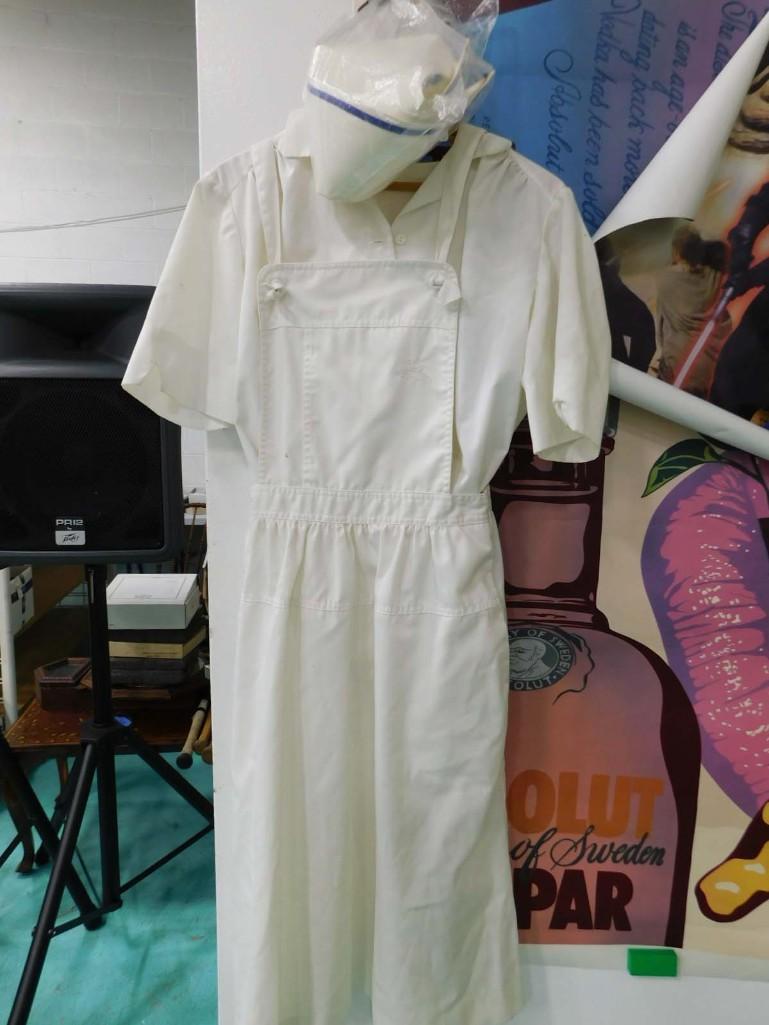 Vintage Nurse's Uniform with Starch Cap: Vintage Nurse Uniform with Starch Cap