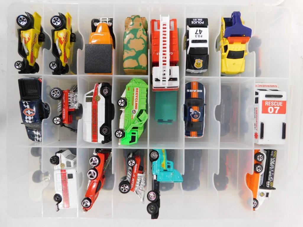 Toy Cars incl Hot Wheels, Matchbox, etc in a Double Sided Case: Toy Cars incl Hot Wheels, Matchbox, etc in a Double Sided Case