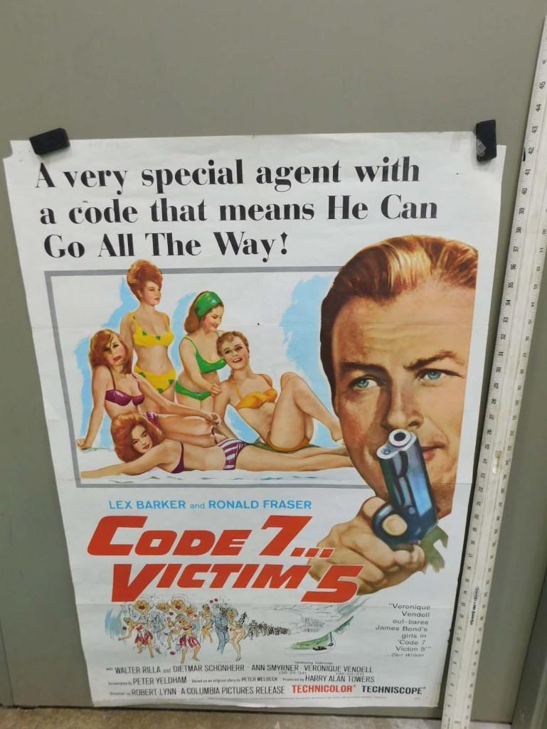 Vintage Movie Posters - Code 7 Victim 5 and up the Creek (1 of 2)