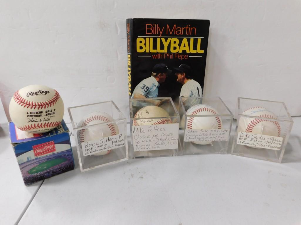 Lot of Baseballs incl 1 Signed Mark Grace, 1 Signed Bruce Sutter, 1 Signed Chris Sale, 1 Signed Duke (1 of 4)