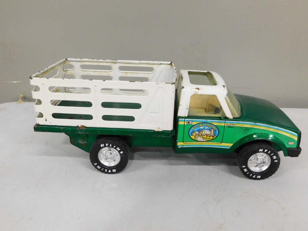 Vintage Green Nylint Farms Pressed Steel Truck Luv Diesel Toy: Vintage Green Nylint Farms Pressed Steel Truck Luv Diesel Toy Condition: played with, no plastic in the sun roof . Please see all pictures