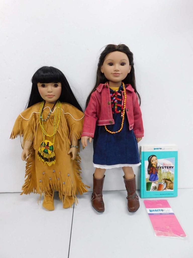2007 Karito Kids Pita from Mexico 21" Vinyl Posable Doll from World Collection, w Original Outfit, P: 2007 Karito Kids Pita from Mexico 21" Vinyl Posable Doll from World Collection, w Original Outfit, Passport, and book. Rare. Vinyl boots have age damage/peeling. 1997 Just Pretend 18" Vinyl Po