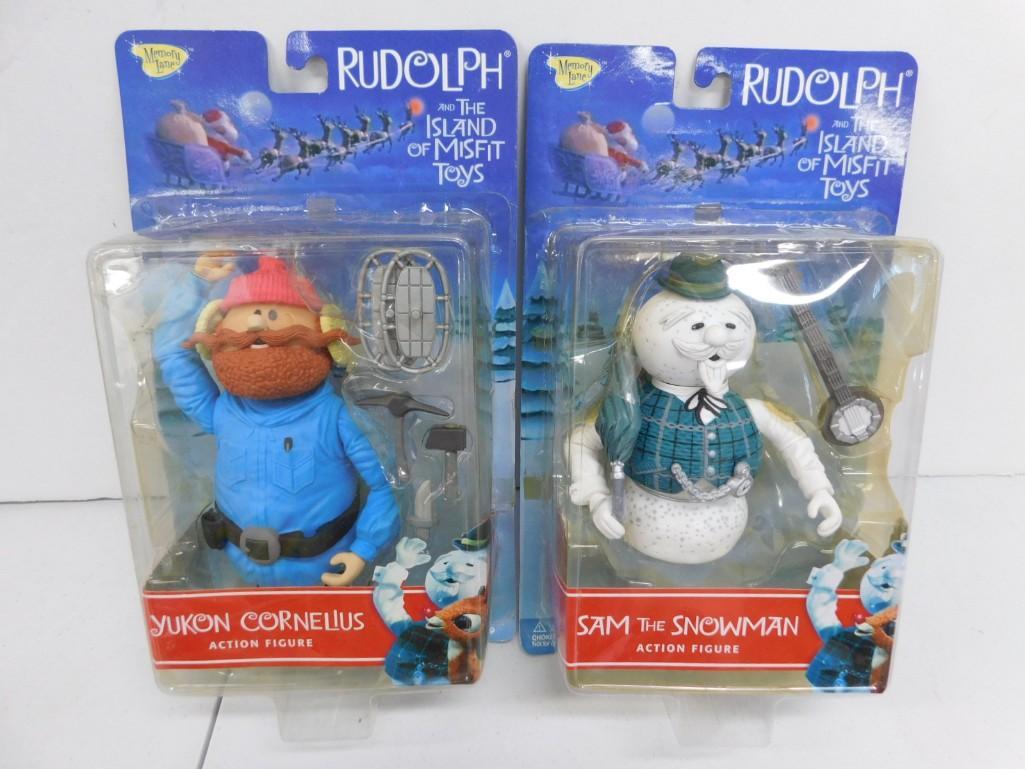 Rudolph and the Island of Misfit Toys Figures incl Yukon Cornelius and Sam the Snowman: Rudolph and the Island of Misfit Toys Action Figures incl Yukon Cornelius and Sam the Snowman both new in package