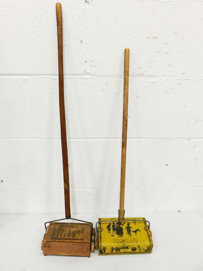 2 Vintage Child's Toy Carpet Sweepers: 2 Vintage Child's Toy Carpet Sweepers or Hoky Sweepers