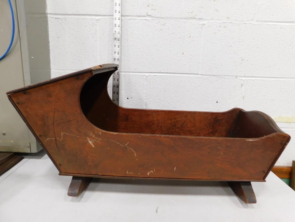 Vintage Wood Doll Cradle (1 of 5)
