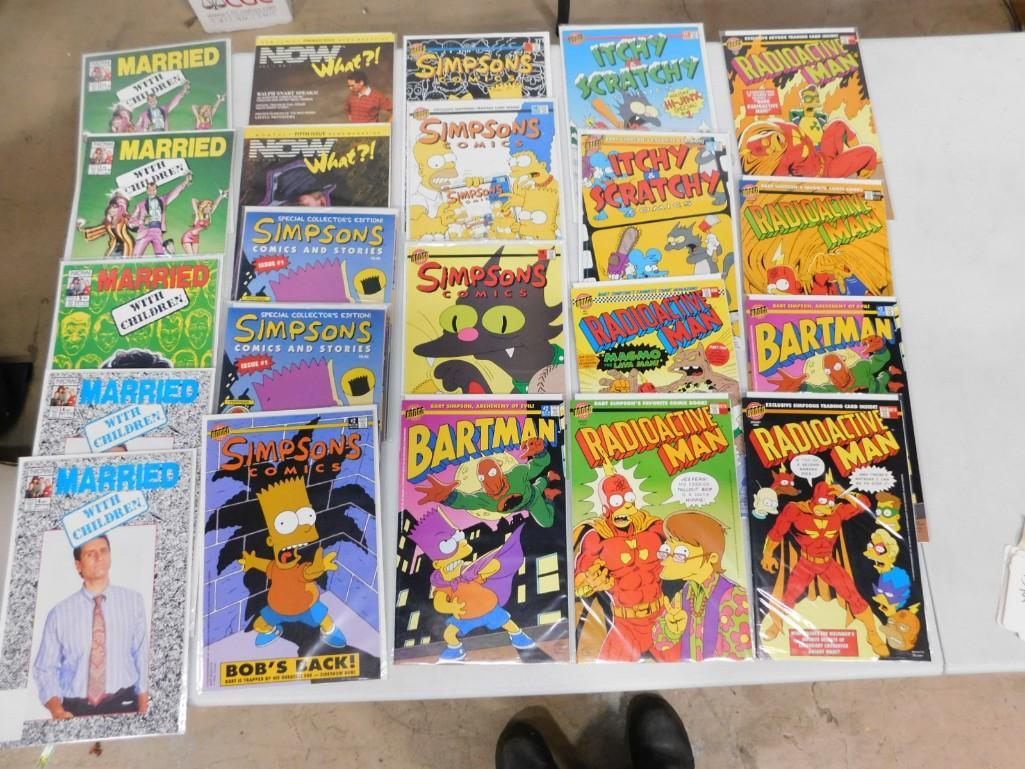 Lot of 20 Bongo Comics including Married With Children, Simpsons, Bartman, Radioactive Man, Itchy an (1 of 3)