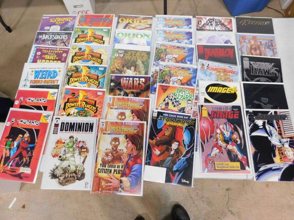 Lot of 36 Assorted Comic Books including E-Mutants, Weird Science-Fantasy, Back Stagers, Mighty Morp: Lot of 36 Assorted Comic Books including E-Mutants, Weird Science-Fantasy, Back Stagers, Mighty Morphin Power Rangers, Orion, Star Wars, Back to the Future, Brats Bizarre, Deathblow, Exposure, Image i