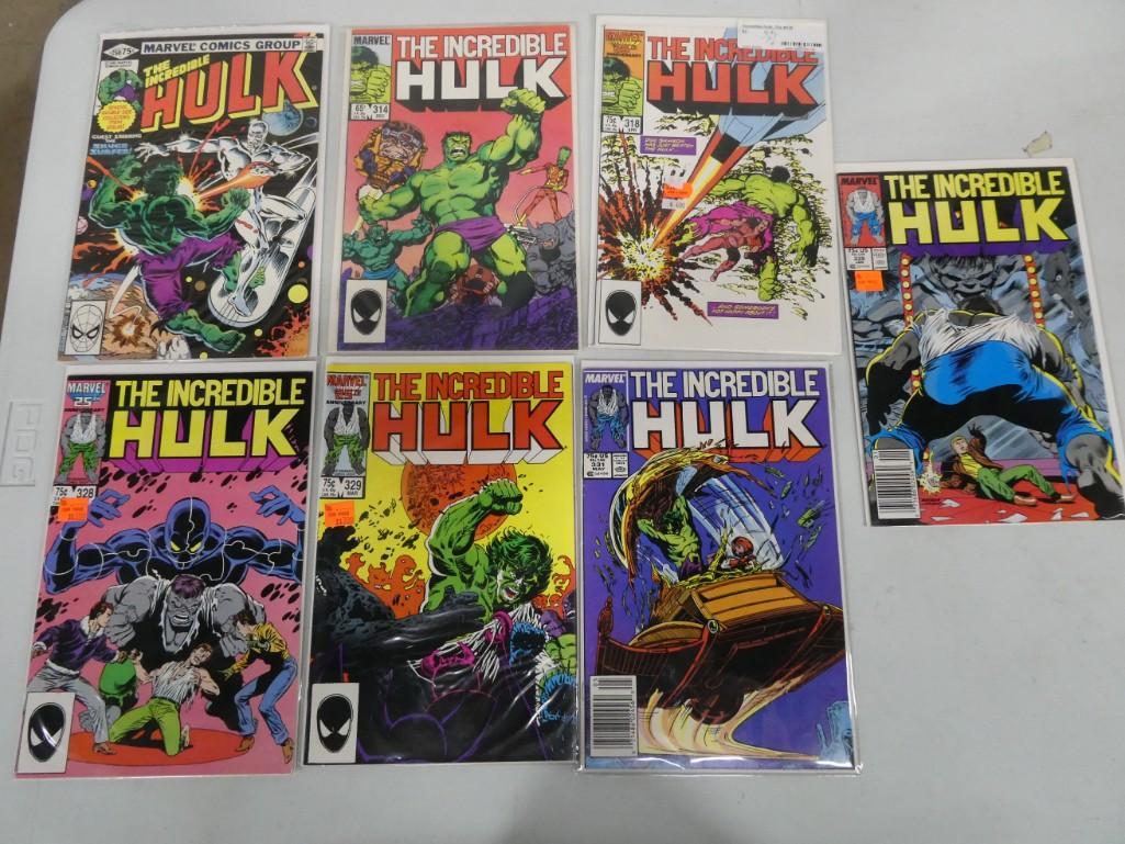 Lot of 7 Incredible Hulk Marvel Comics including issues between 250 and 339 (1 of 5)