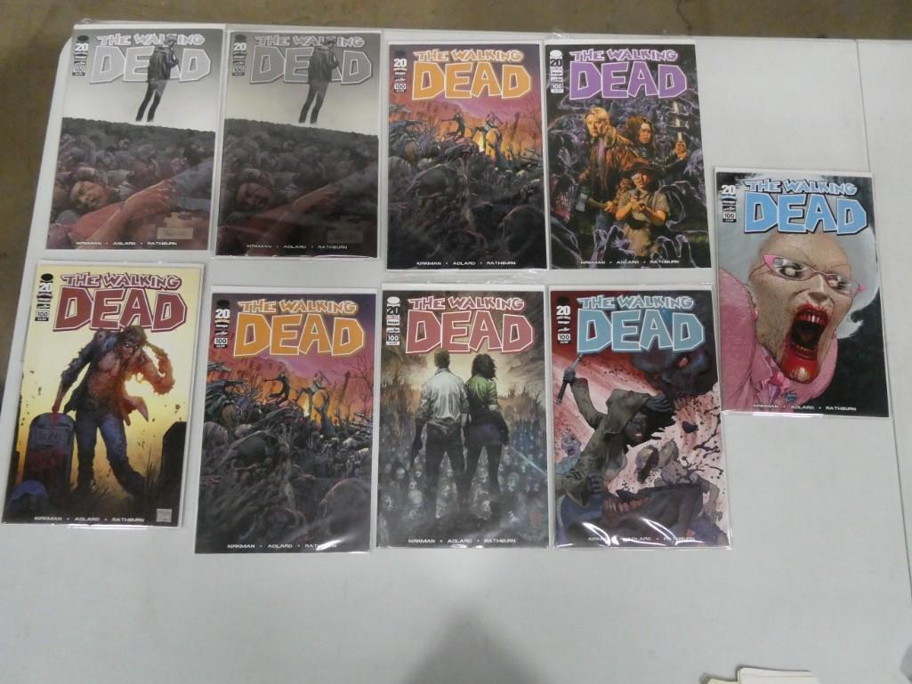 Lot of 9 Walking Dead Comic Books All Issue 100 Variants including the Chrome Variant (1 of 6)