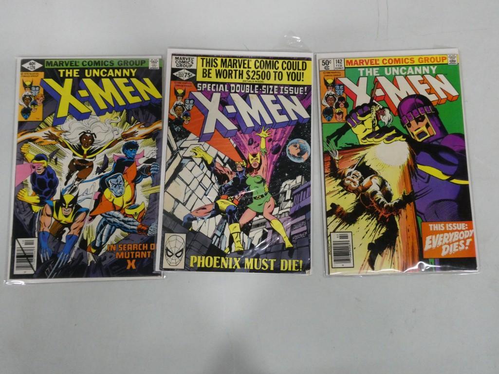 Lot of 3 The X-men Comic Books #126, 137 and 142: Lot of 3 The X-men Comic Books #126, 137 and 142 The Uncanny X-men and Special Double Size Issue. $0.40, $0.50 and $0.75 comics. In search of Mutant X, Phoenix Dies and Days of Future Past Newsstand
